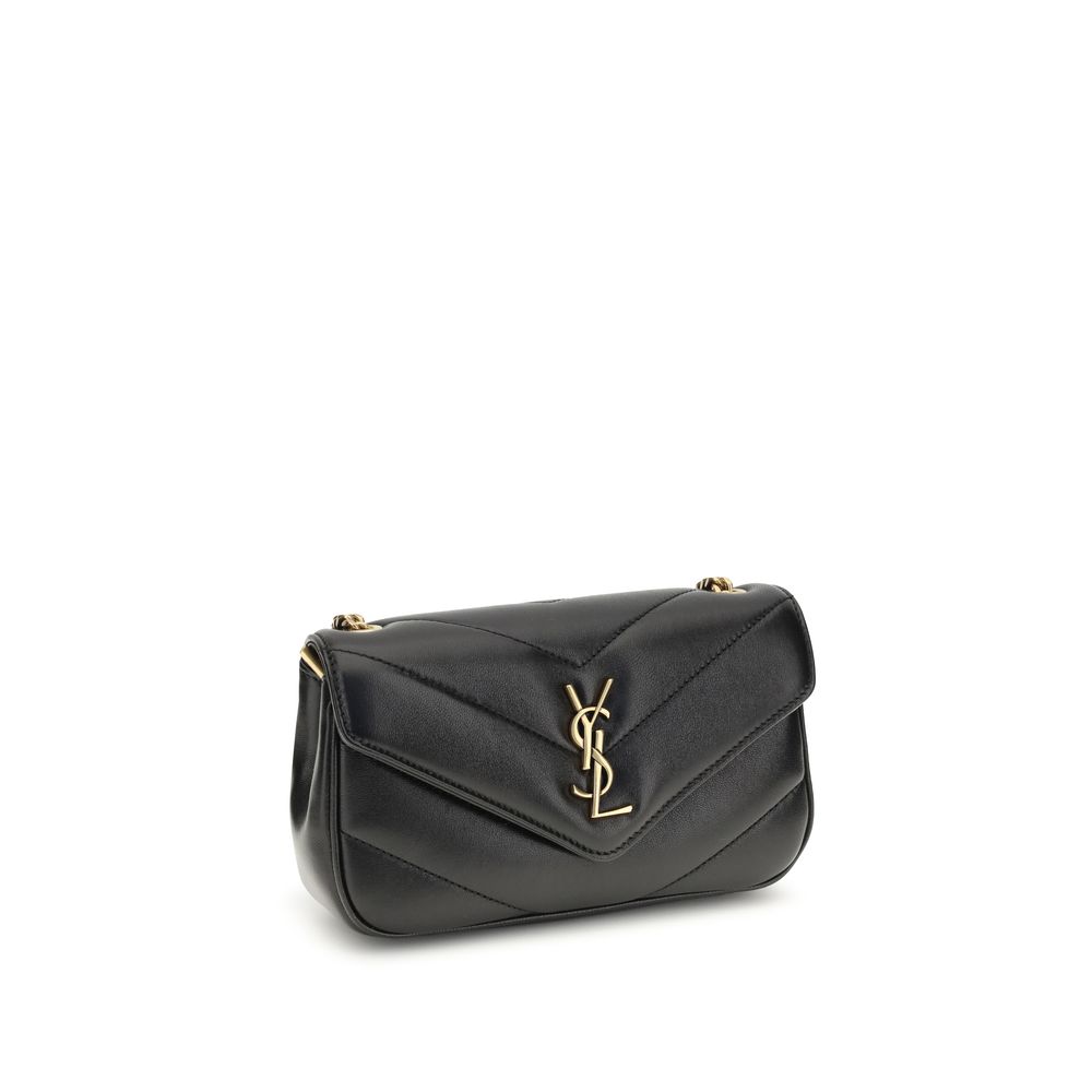 Saint Laurent Loulou Toy Shoulder Bag Black Matelassé Lambskin YSL Logo