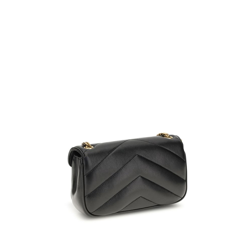 Saint Laurent Loulou Toy Shoulder Bag Black Matelassé Lambskin YSL Logo