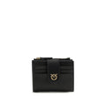 Pinko Love Birds Logo Wallet Small Calf Leather Black
