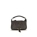Chloé Marcie Small Shoulder Bag Suede Calfskin Kohl Brown