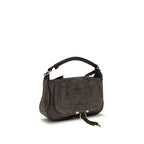 Chloé Marcie Small Shoulder Bag Suede Calfskin Kohl Brown