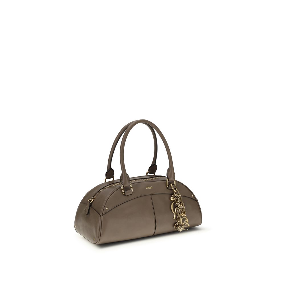 Chloé Bowling Handbag Brown Smooth Calfskin