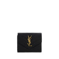 Saint Laurent Cassandre Matelassé Compact Wallet Black Quilted Leather