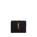 Saint Laurent Cassandre Matelassé Compact Wallet Black Quilted Leather