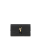 Saint Laurent Cassandre Wallet on Chain Black Smooth Leather
