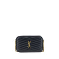 Saint Laurent Lou Camera Bag Black Matelassé Chevron Leather