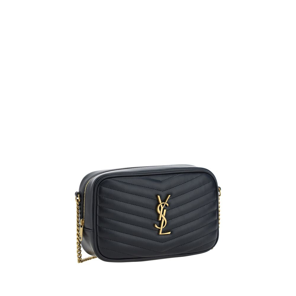 Saint Laurent Lou Camera Bag Black Matelassé Chevron Leather