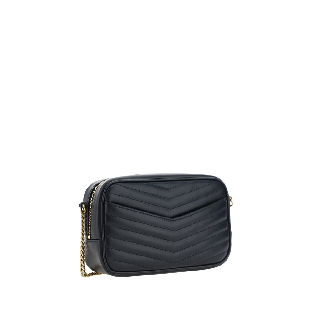 Saint Laurent Lou Camera Bag Black Matelassé Chevron Leather