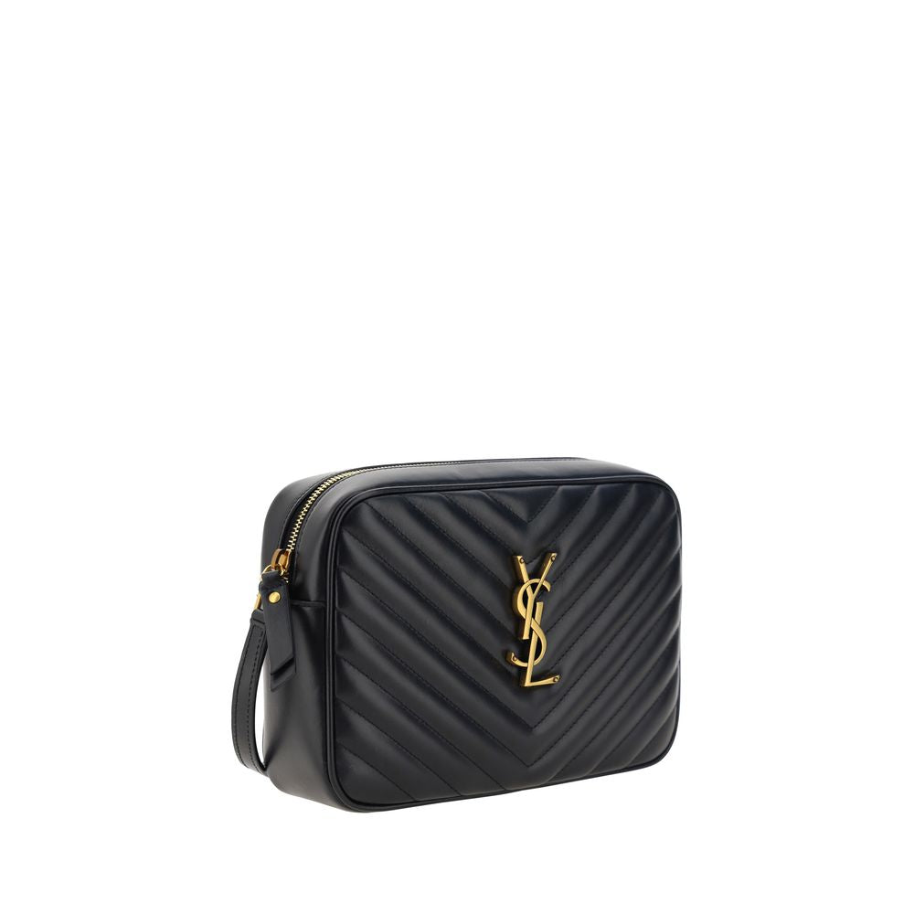 Saint Laurent Lou Camera Bag Large Black Chevron Leather