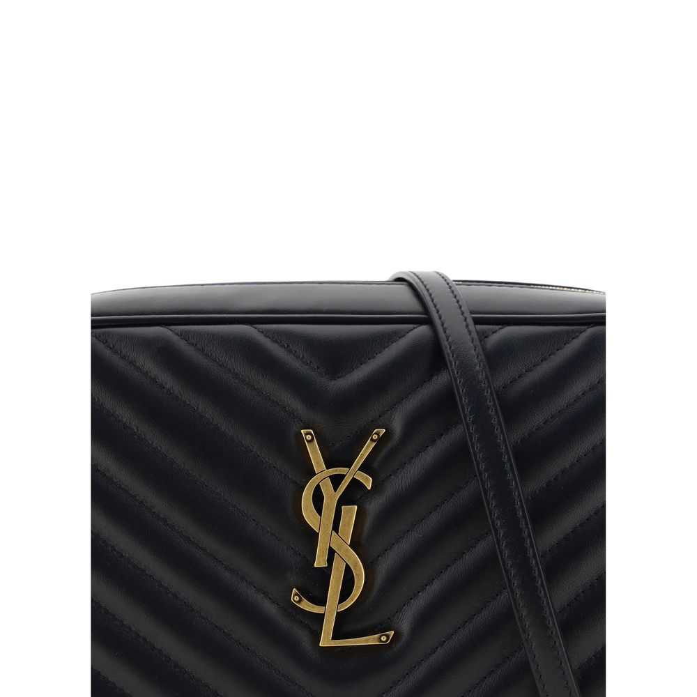 Saint Laurent Lou Camera Bag Large Black Chevron Leather