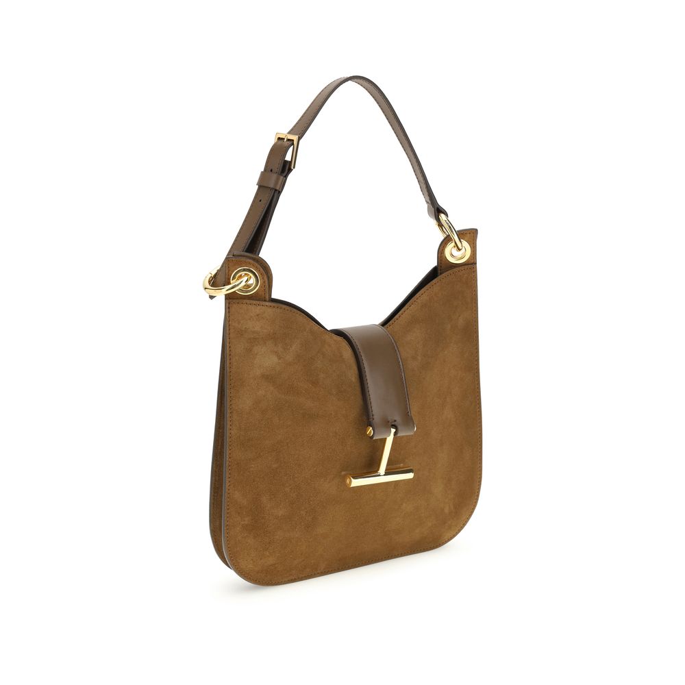 Tom Ford Tara Brown Suede Leather Shoulder Bag