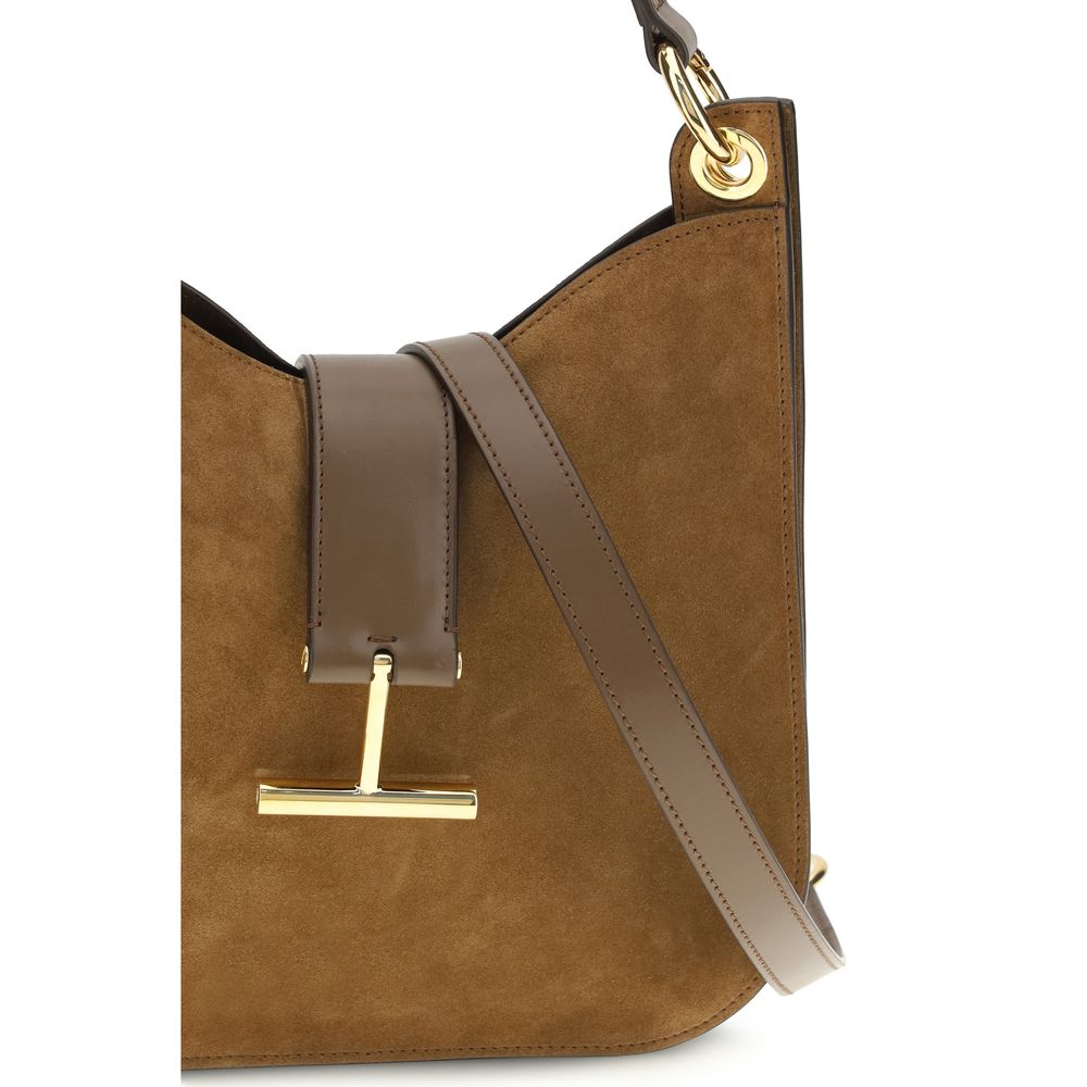 Tom Ford Tara Brown Suede Leather Shoulder Bag