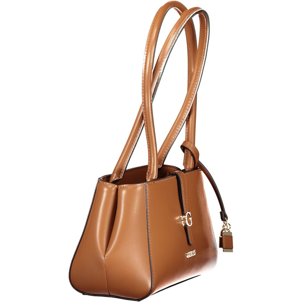 Guess Jeans Carrie Shoulder Bag in Cognac Brown