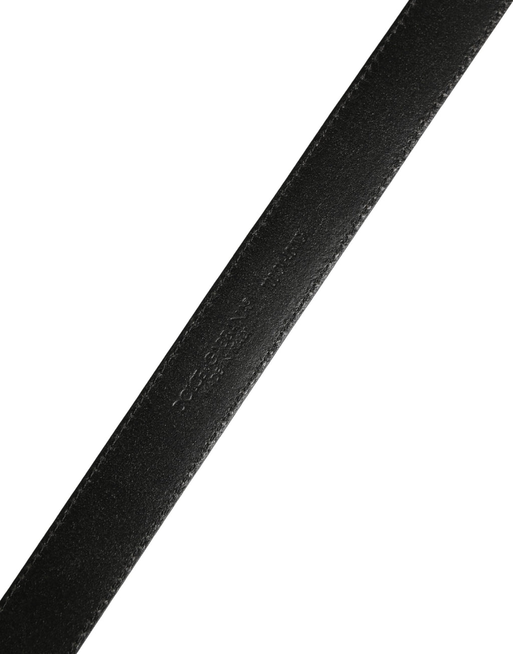 Dolce & Gabbana Men Black Calf Leather Logo Metal Buckle Belt