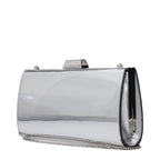 Jimmy Choo Zahra Clutch Silver Metallic Leather