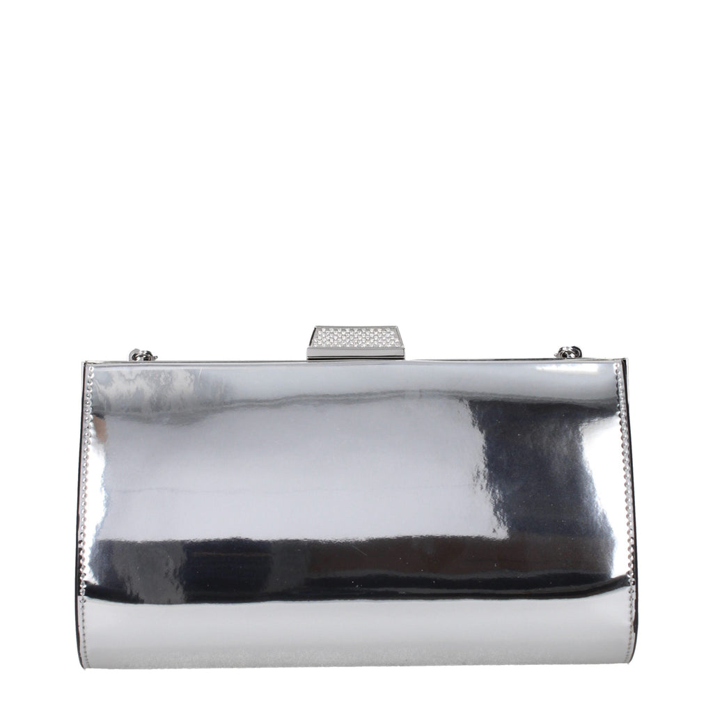 Jimmy Choo Zahra Clutch Silver Metallic Leather