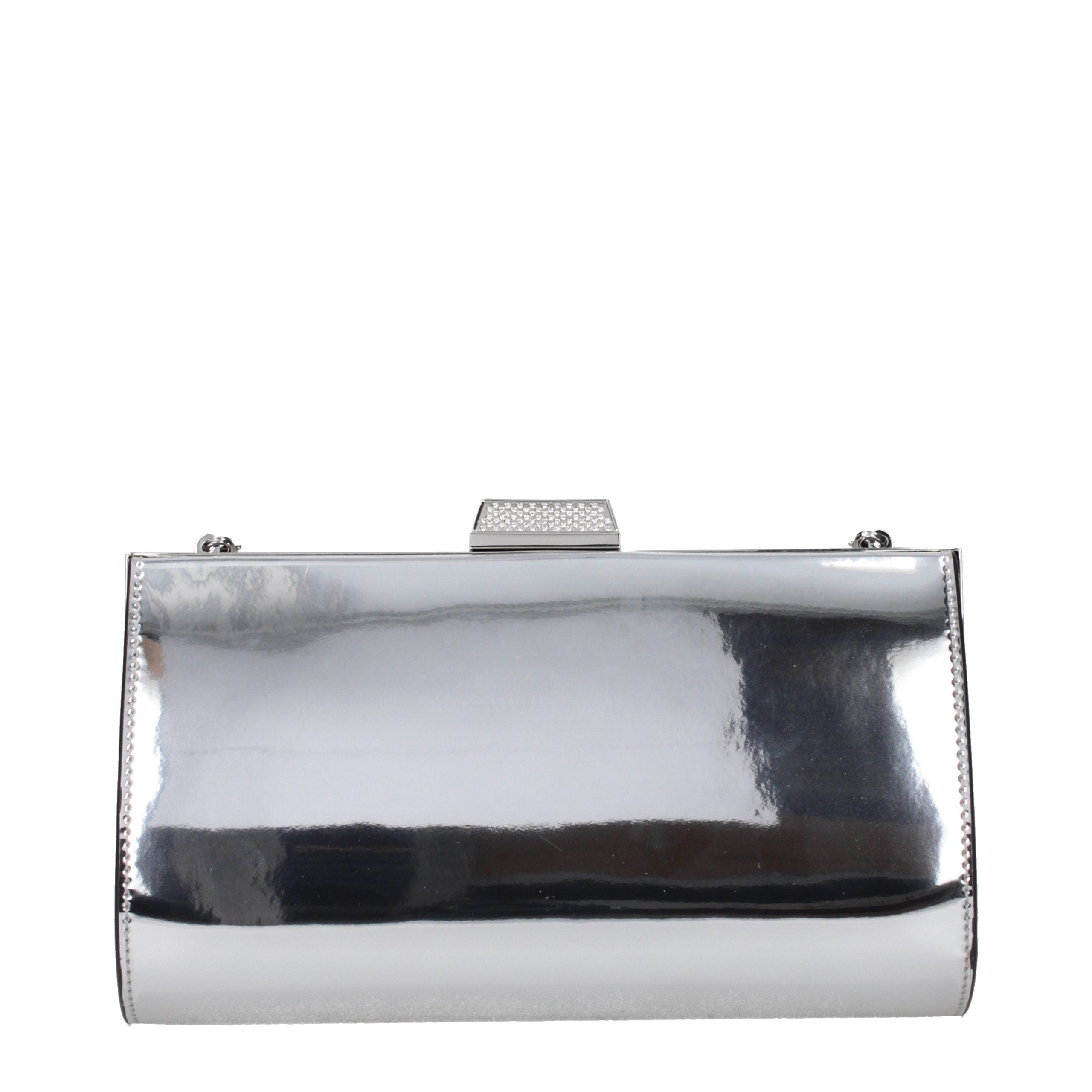 Jimmy Choo Zahra Clutch Silver Metallic Leather