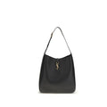 Saint Laurent Le 5 à 7 Large Hobo Bag Black Grained Leather YSL Logo