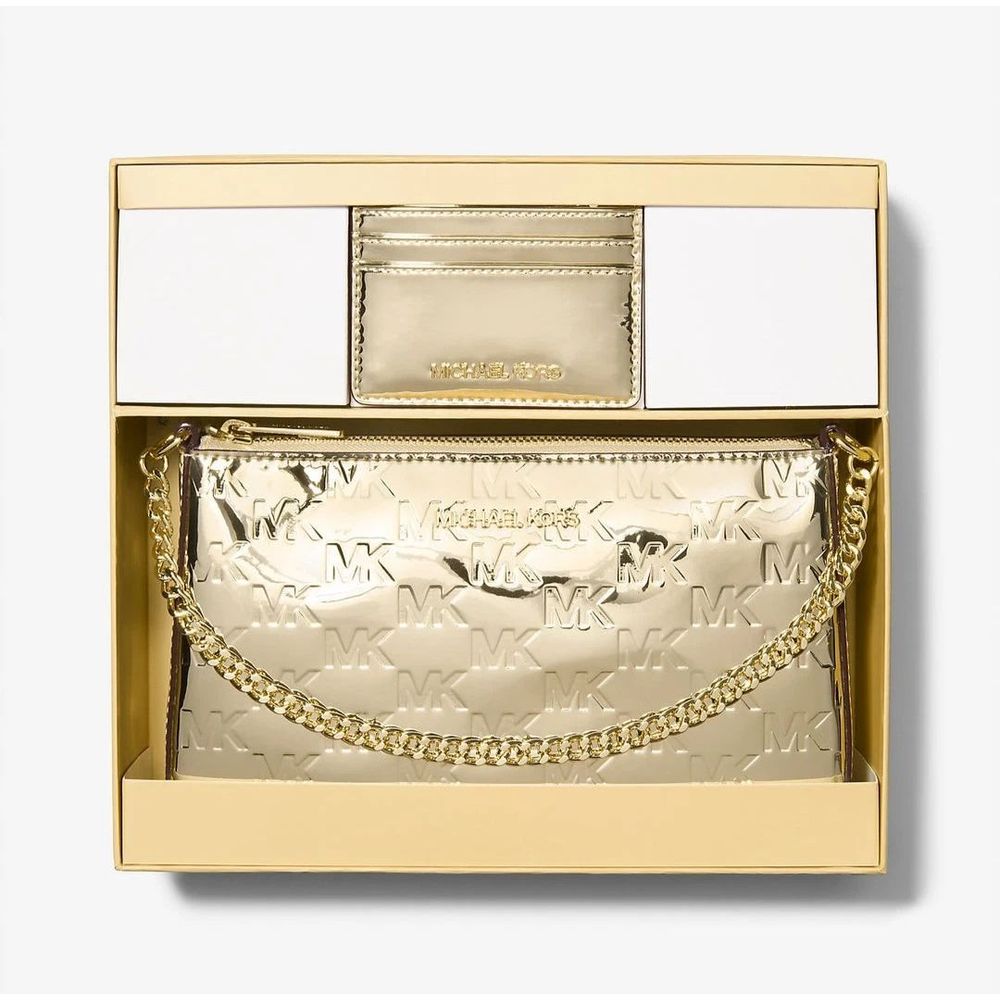 Michael Kors Giftable Box Bag and Wallet Set Pale Gold