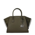 Michael Kors Avril Large Leather and Suede Satchel Olive