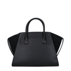 Michael Kors Avril Large Leather and Suede Satchel Black