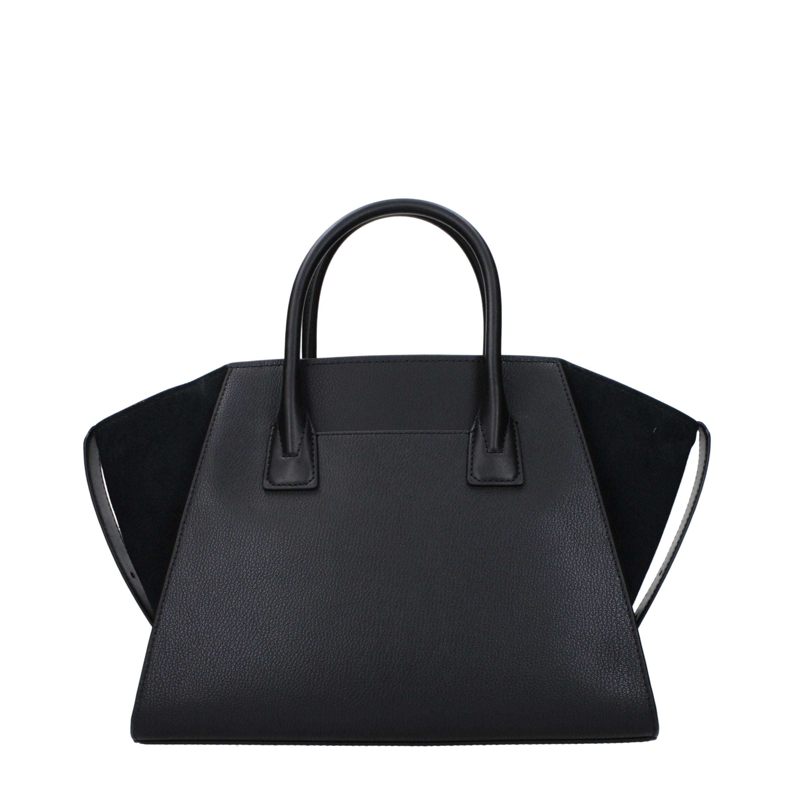 Michael Kors Avril Large Leather and Suede Satchel Black