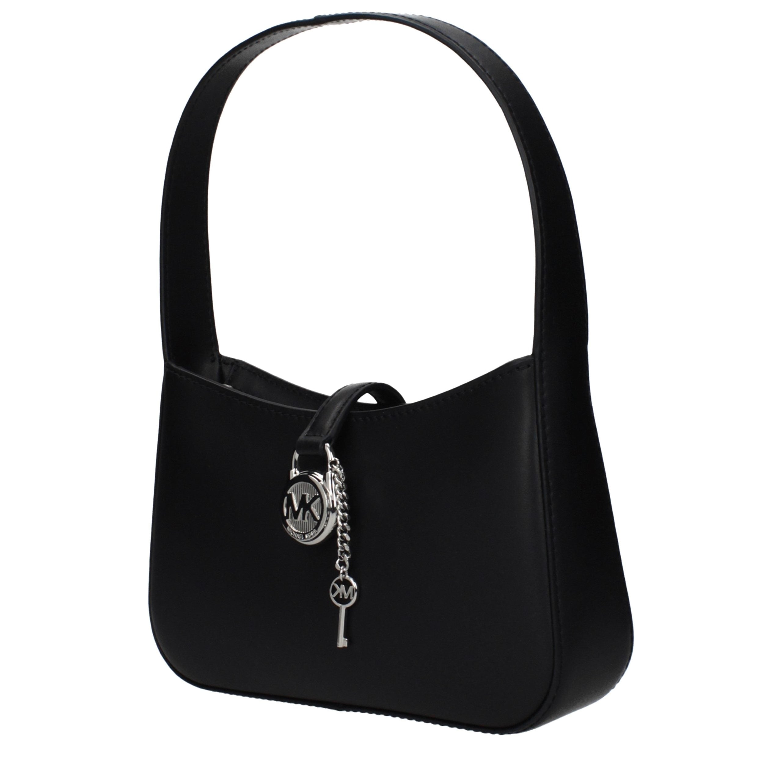 Michael Kors Lyra Medium Leather Shoulder Bag Black