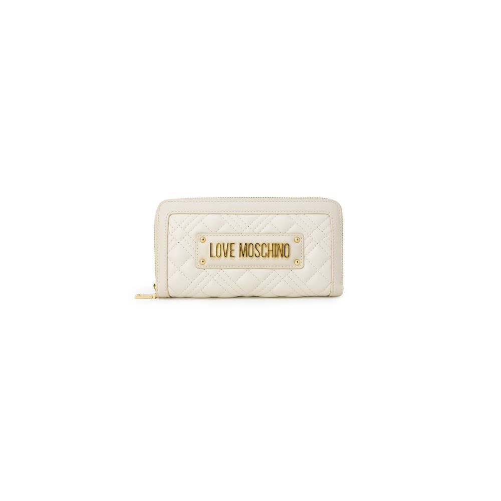 Love Moschino Beige Quilted Zip Around Wallet