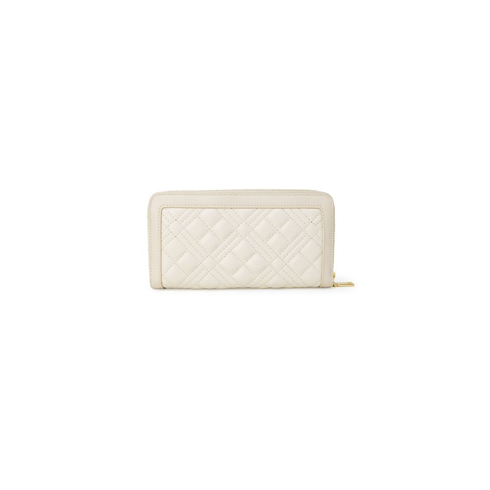 Love Moschino Beige Quilted Zip Around Wallet