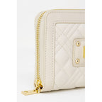 Love Moschino Beige Quilted Zip Around Wallet