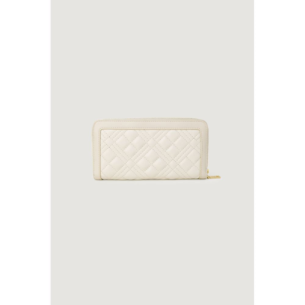 Love Moschino Beige Quilted Zip Around Wallet