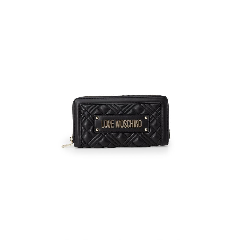 Love Moschino Black Quilted Zip Around Wallet