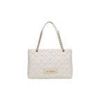 Love Moschino Large Ivory Quilted Chain Shoulder Bag