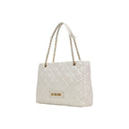 Love Moschino Large Ivory Quilted Chain Shoulder Bag