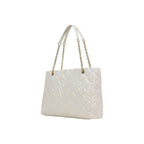 Love Moschino Large Ivory Quilted Chain Shoulder Bag