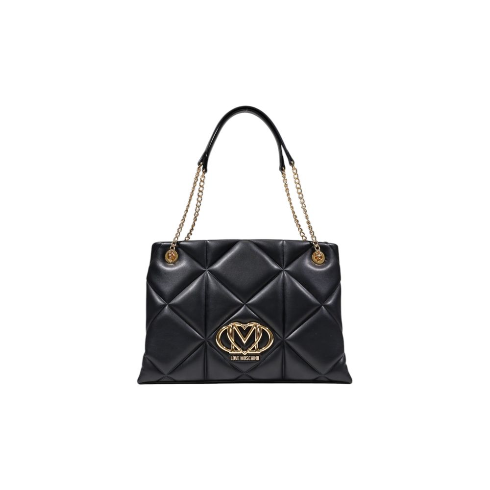 Love Moschino Large Black Quilted Chain Tote Bag