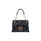 Love Moschino Large Black Quilted Chain Tote Bag