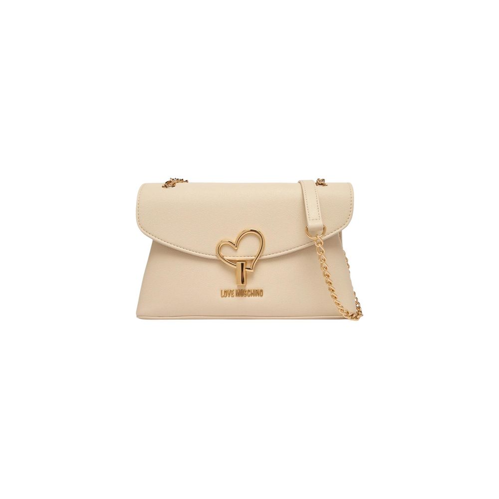 Love Moschino Beige Heart Chain Shoulder Bag