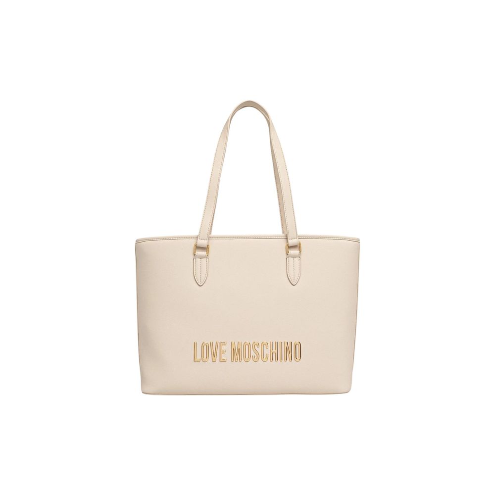 Love Moschino Large Beige Tote Bag