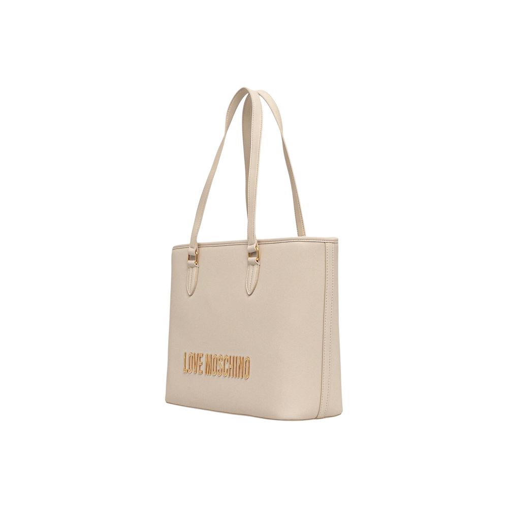 Love Moschino Large Beige Tote Bag