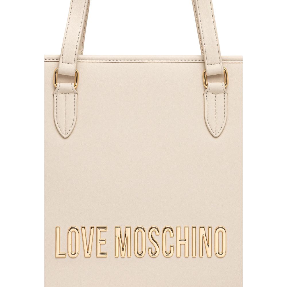 Love Moschino Large Beige Tote Bag