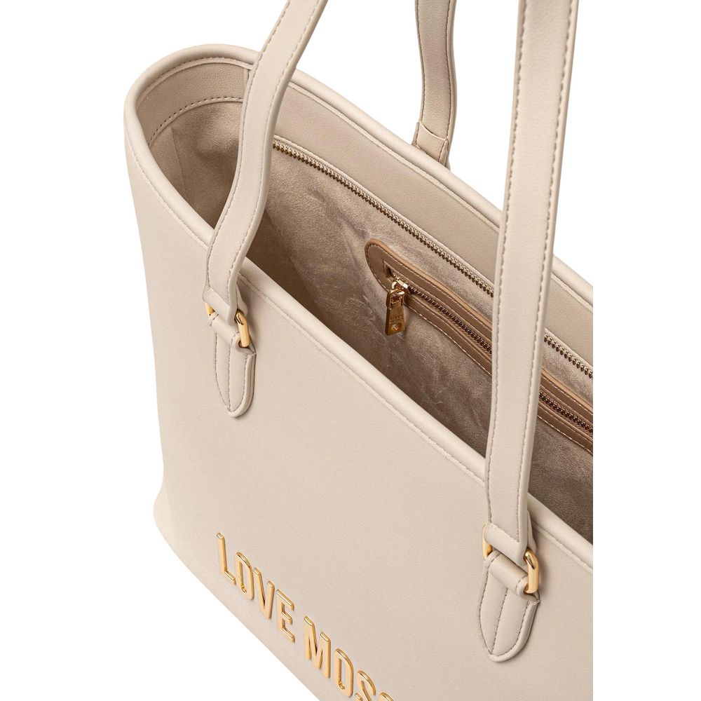 Love Moschino Large Beige Tote Bag