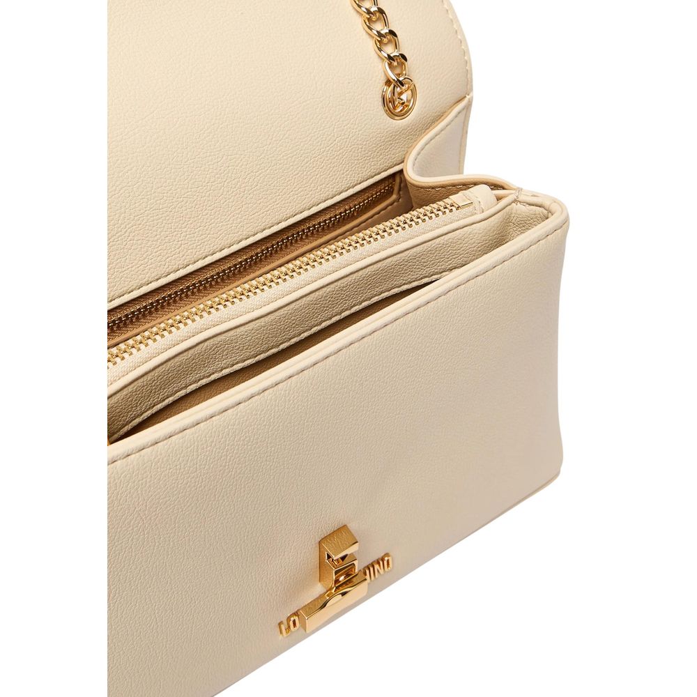 Love Moschino Beige Heart Chain Shoulder Bag
