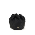 Prada Satin Mini Bucket Bag with Logo