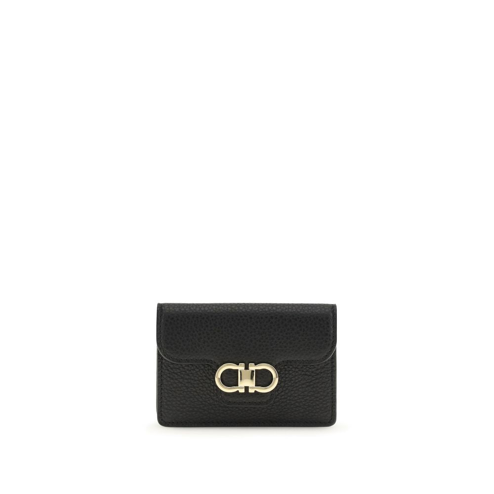 Ferragamo Gancini Black Leather Key Holder