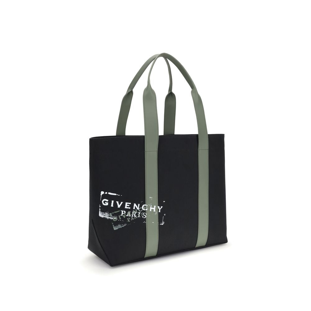 Givenchy Canvas Tote Bag in Black with Leather Handles