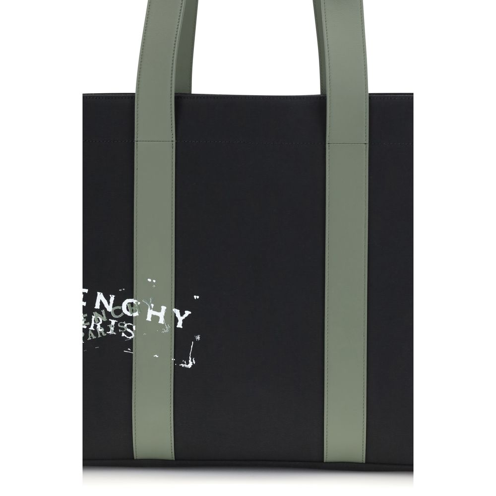 Givenchy Canvas Tote Bag in Black with Leather Handles