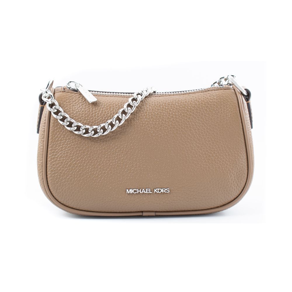Michael Kors Carmela Medium Leather Shoulder Bag Driftwood