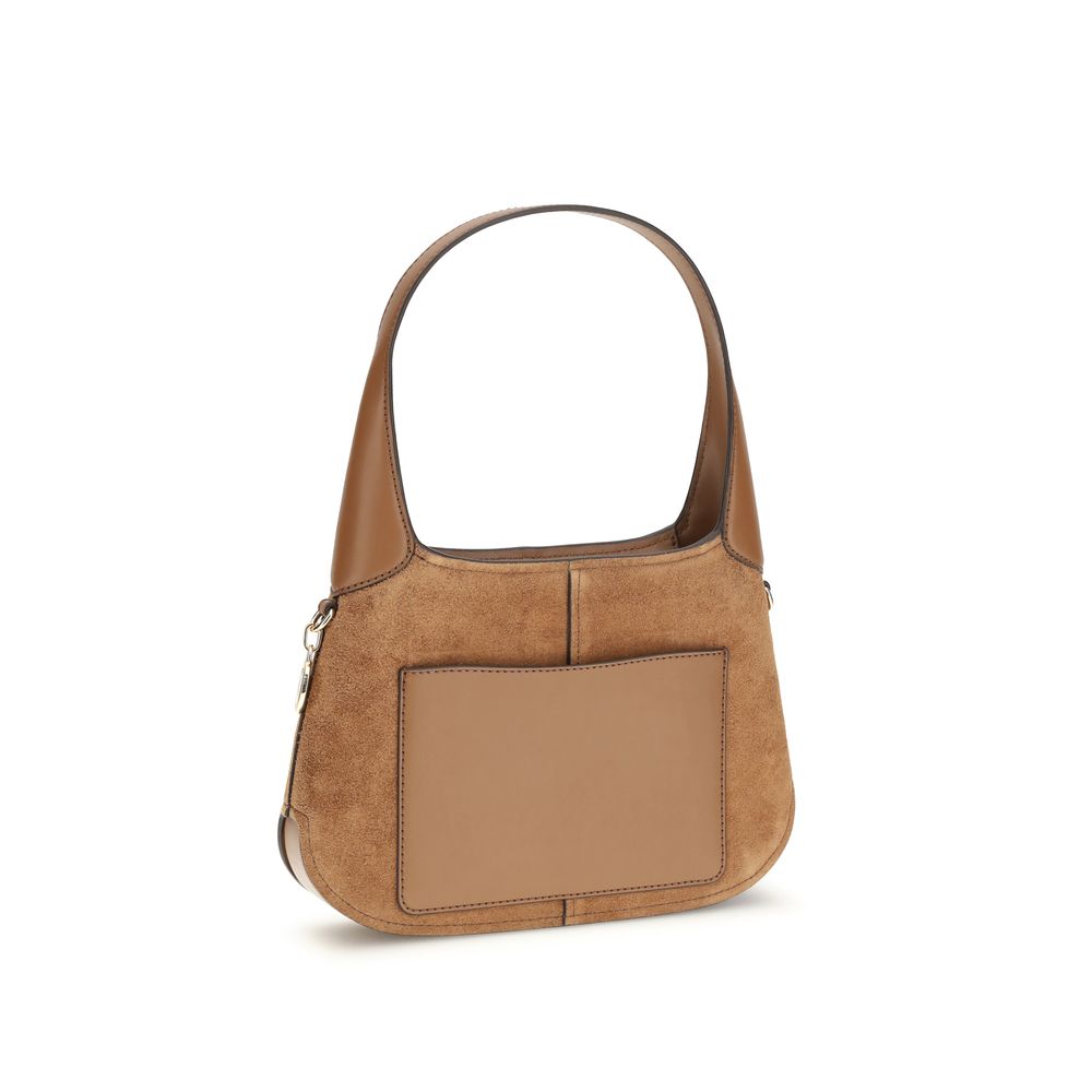 Michael Kors Alice Small Suede Shoulder Bag Camel