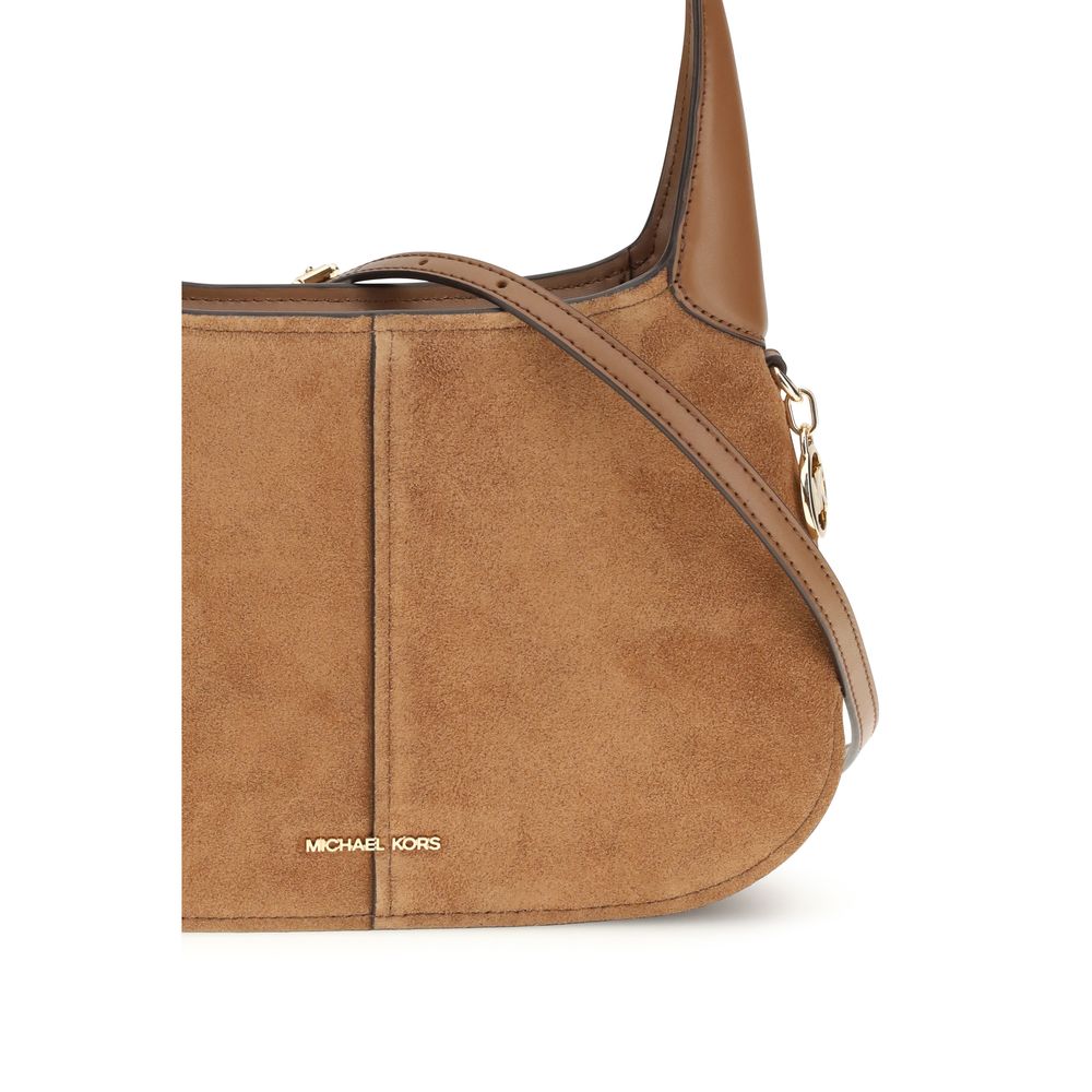 Michael Kors Alice Small Suede Shoulder Bag Camel